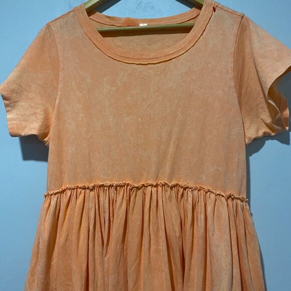 free people carissa maxi tee dress in peach M - Picture 3 of 7